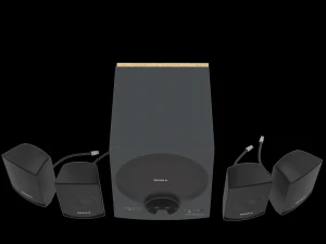 sony multi media speakers black 3D Model