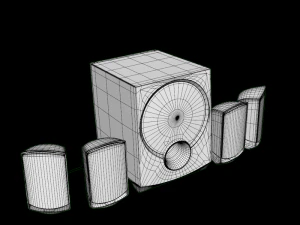 sony multi media speakers black 3D Model