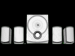 sony multi media speakers black 3D Model