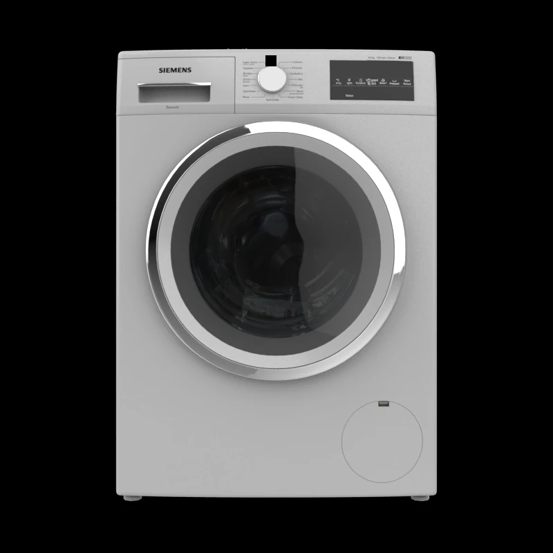 m&aacute;quina de lavar roupa 8kg carga frontal prata Modelo 3D .c4d .max .obj .3ds .fbx .stl .blend 