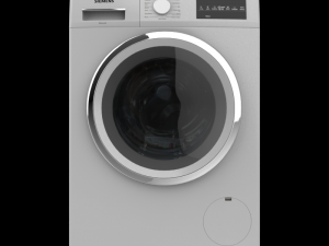 washing machine 8kg front load silver 3D Model