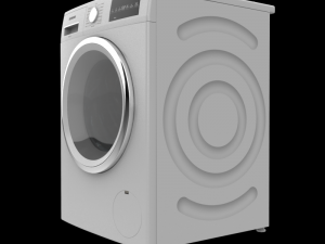 washing machine 8kg front load silver 3D मॉडल