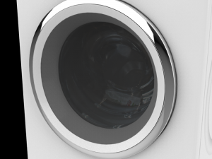 washing machine 8kg front load silver 3D मॉडल