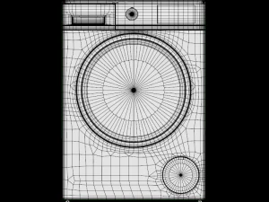 m&aacute;quina de lavar roupa 8kg carga frontal prata Modelo 3D