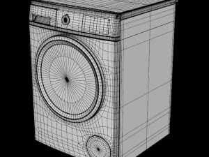 m&aacute;quina de lavar roupa 8kg carga frontal prata Modelo 3D