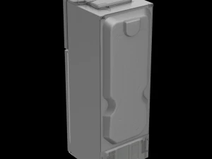refrigerator ff 335l shiny steel 3s 3D Model