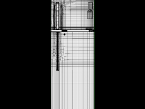 refrigerator ff 335l shiny steel 3s 3D मॉडल