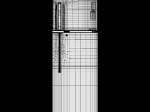 refrigerator ff 335l shiny steel 3s 3D Model