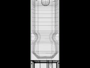 refrigerator ff 335l shiny steel 3s 3D Model