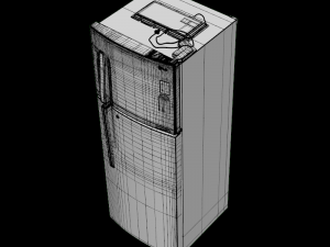 refrigerator ff 335l shiny steel 3s 3D मॉडल