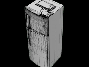 refrigerator ff 335l shiny steel 3s 3D Model