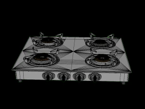cooktop splendor 4bb bk 3D Model