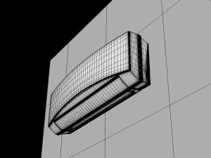 split inverter air conditioner white 3D Model