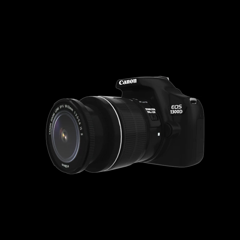 eos 1300d double zoom 18mp camera 3D Model .c4d .max .obj .3ds .fbx .stl .blend 
