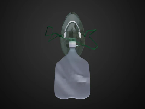 R&uuml;ckatemmaske Low Poly 3D Modell