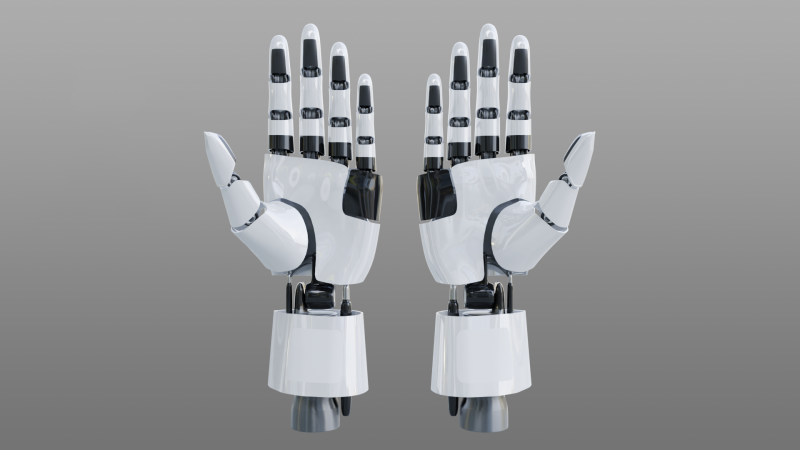 Robotic Hand 3D Model .c4d .max .obj .3ds .fbx .stl .blend 