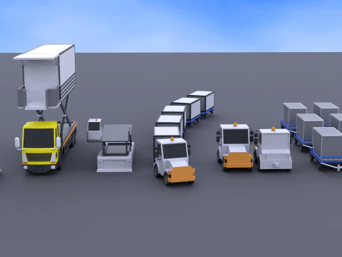 車飛行機コンテナパック 070519 3Dモデル