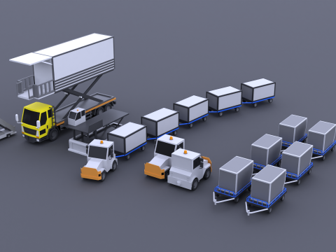 Car Plane Container Pack 070519 3D Model