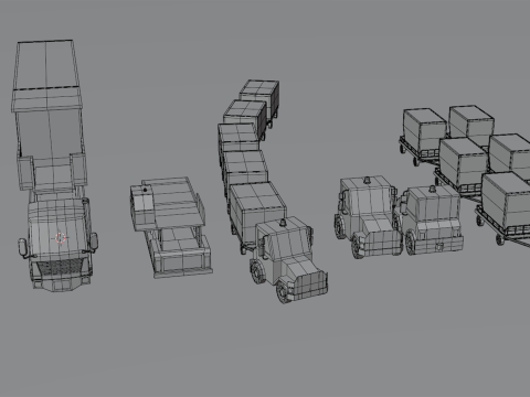 Car Plane Container Pack 070519 3D Model