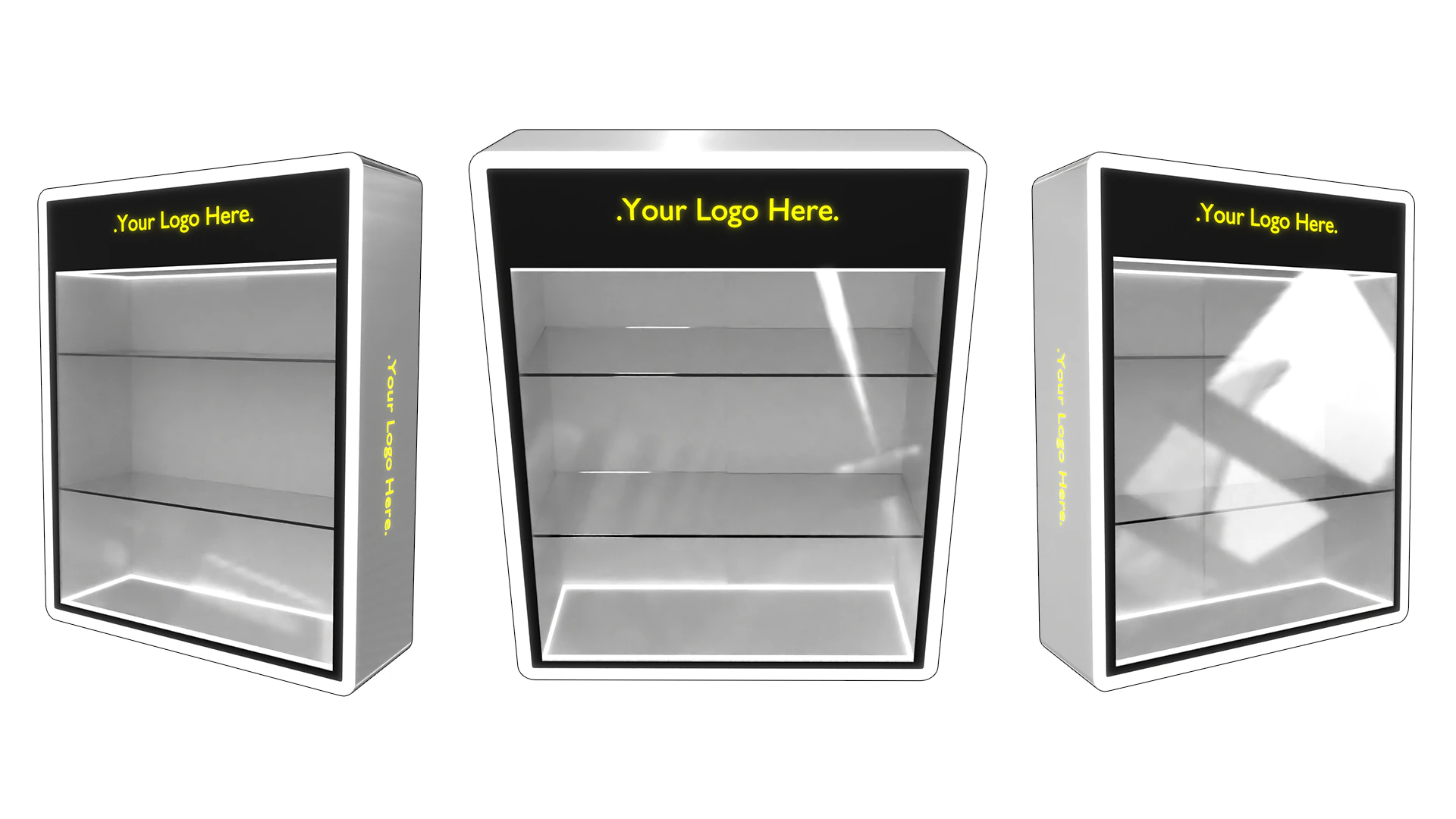 Display Mini LED Rack 5 White Glossy 3D Model .c4d .max .obj .3ds .fbx .stl .blend