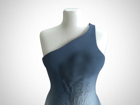 Woman Dress 2 Blue Braided 3D-Modell