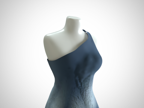 Woman Dress 2 Blue Braided 3D-Modell
