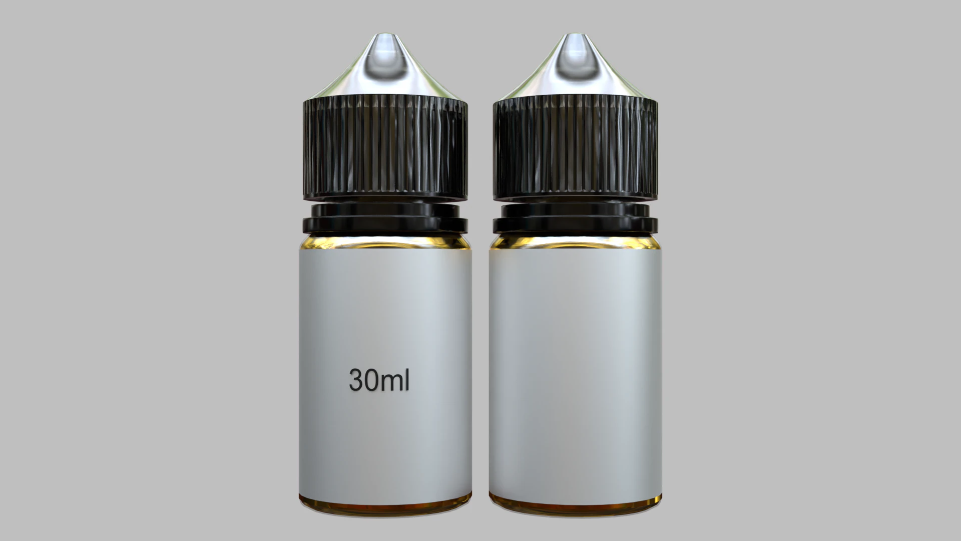 Liquid Bottle 30ml Black 3D Model .c4d .max .obj .3ds .fbx .stl .blend 