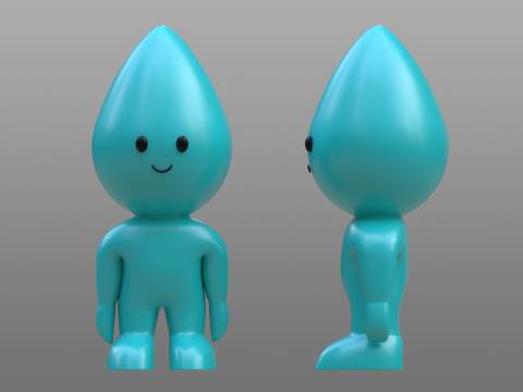 Water Drop Character Rigged 3D मॉडल