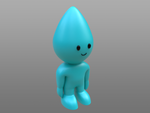 Water Drop Character Rigged 3D Model