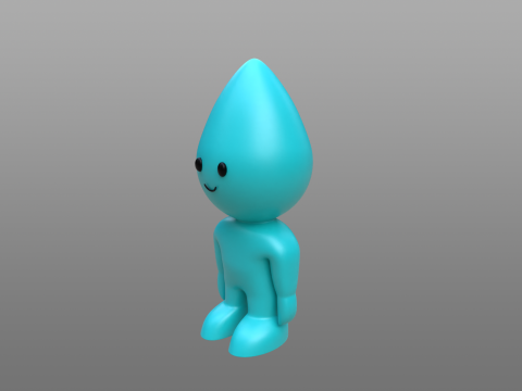 Water Drop Character Rigged 3D Model