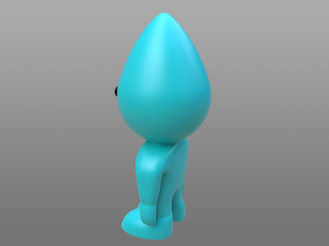 Water Drop Character Rigged 3D Model
