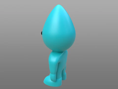 Water Drop Character Rigged 3D Model