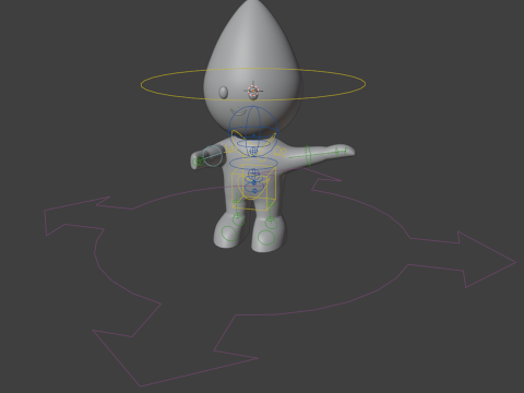 Water Drop Character Rigged 3D Model
