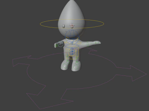 Water Drop Character Rigged 3D Model