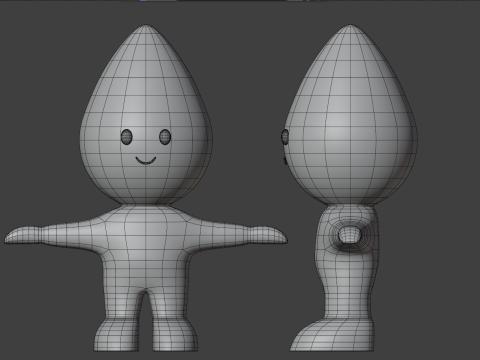 Water Drop Character Rigged 3D Model
