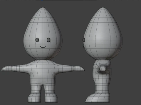 Water Drop Character Rigged 3D Model