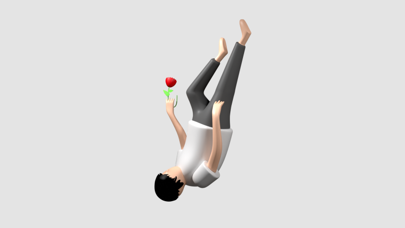 Man Falling Down Illustation 3D Model .c4d .max .obj .3ds .fbx .stl .blend 