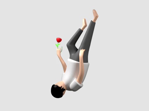 Man Falling Down Illustation 3D Model