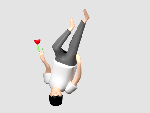 Man Falling Down Illustation 3D Model