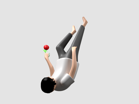 Man Falling Down Illustation 3D Model