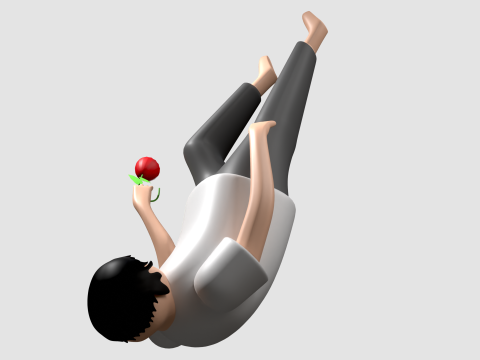 Man Falling Down Illustation 3D Model