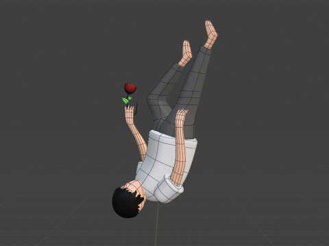 Man Falling Down Illustation 3D Model