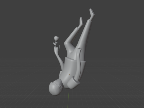 Man Falling Down Illustation 3D Model