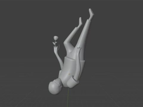Man Falling Down Illustation 3D Model