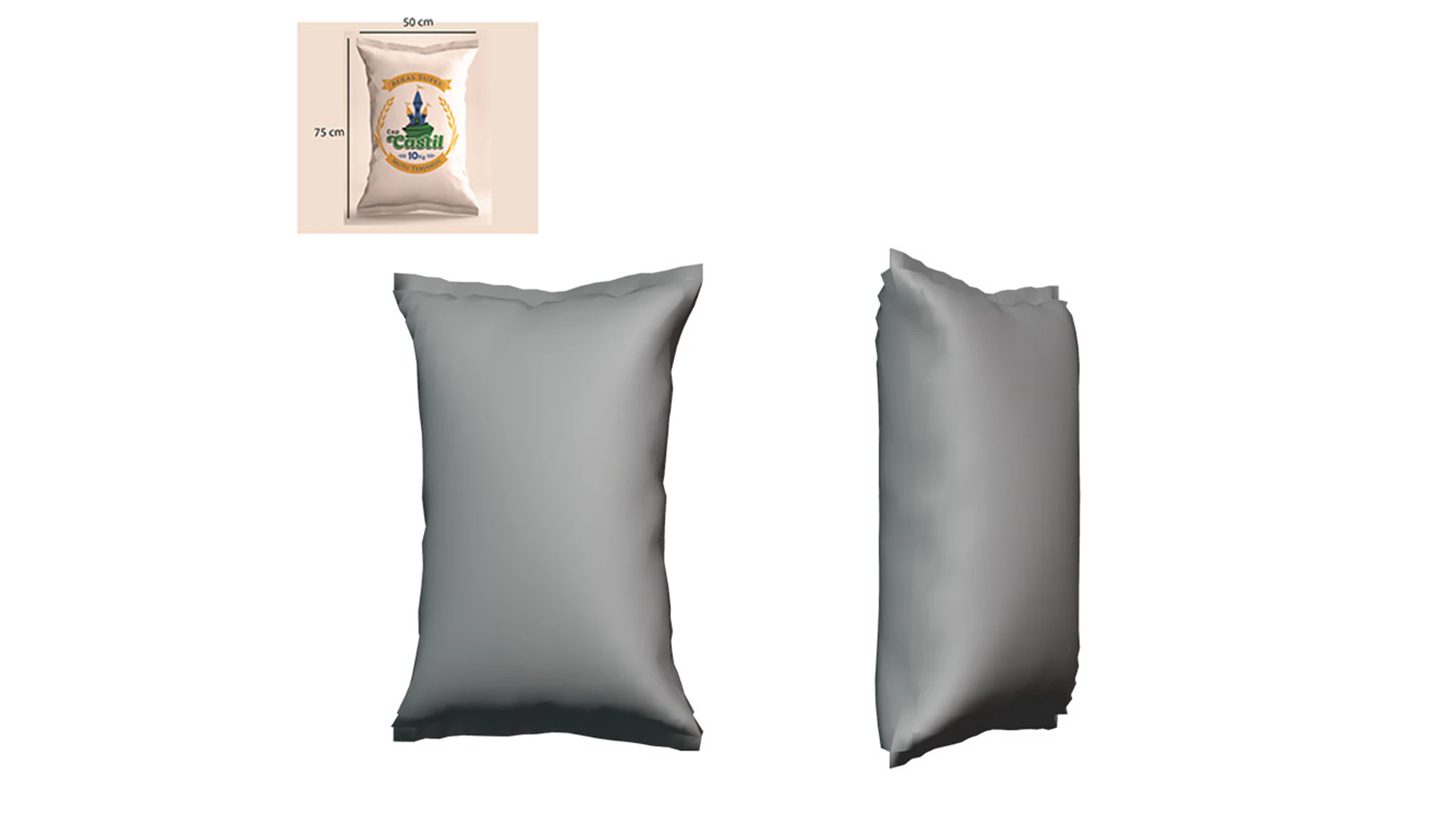 Rice Sack Mockup 3D Model .c4d .max .obj .3ds .fbx .stl .blend