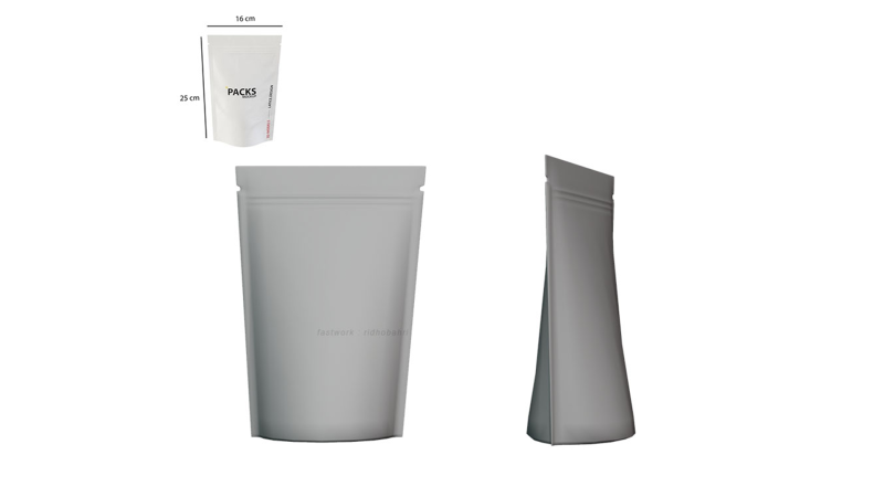 Standing Pouch Mockup Model 3D .c4d .max .obj .3ds .fbx .stl .blend 