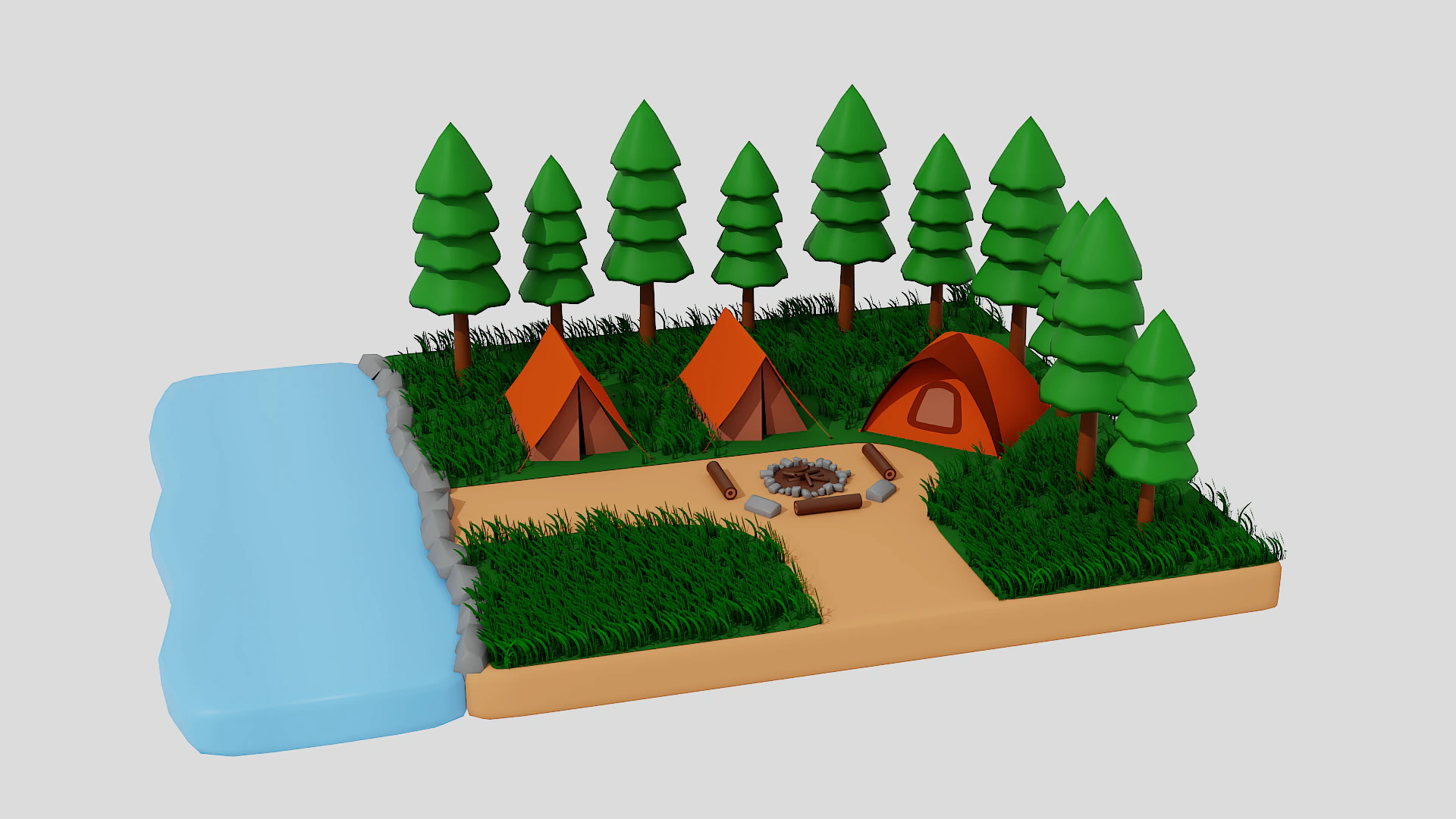 Camp 6625 3D Model .c4d .max .obj .3ds .fbx .stl .blend 