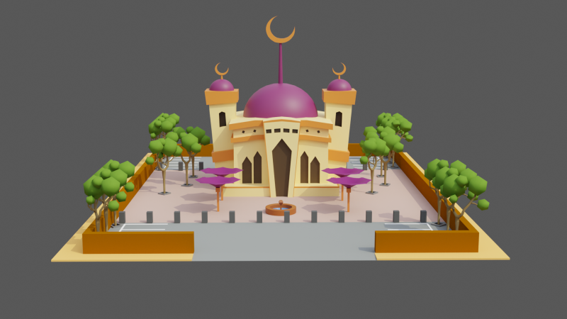 Mosque 6625 Modelo 3D .c4d .max .obj .3ds .fbx .stl .blend 