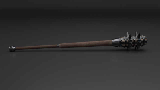 barbarian mace 3D Model .c4d .max .obj .3ds .fbx .stl .blend 