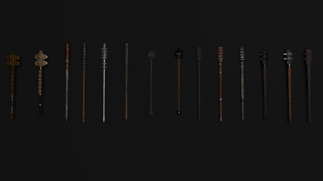 mace collection 6x 3D मॉडल .c4d .max .obj .3ds .fbx .stl .blend 